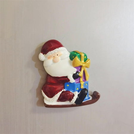 

Mishuowoti Christmas Refrigerator Holiday For Locker Fridge Home School Decor 3D Refrigerator Sticker Santa Style