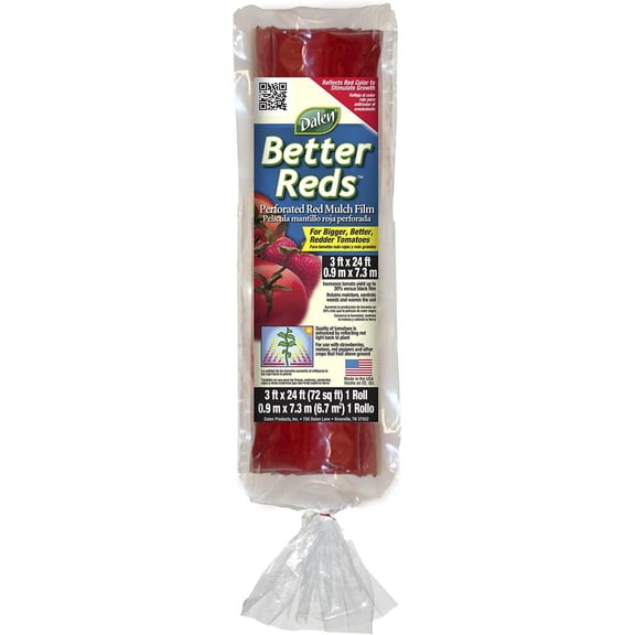 Dalen Better Reds – Perforated Red Mulch Film –Stimulates Early Plant Growth and Maximizes Harvest Quality – Easy DIY Installation –  3ft x 24ft