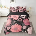 thumbnail image 2 of Manfei Floral Blossom 7pcs Bedding Comforter Set for Teens Boys Girls,Chic Flower Queen Bedding Sets Super Cozy,Black Pink Queen Sheet Sets,Lightweight Room Decor,Reversible, 2 of 8