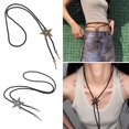 thumbnail image 4 of SIEYIO Boho Woven Chain Necklace Vintage Star Buckle Choker Necklace Adjustable, 4 of 18