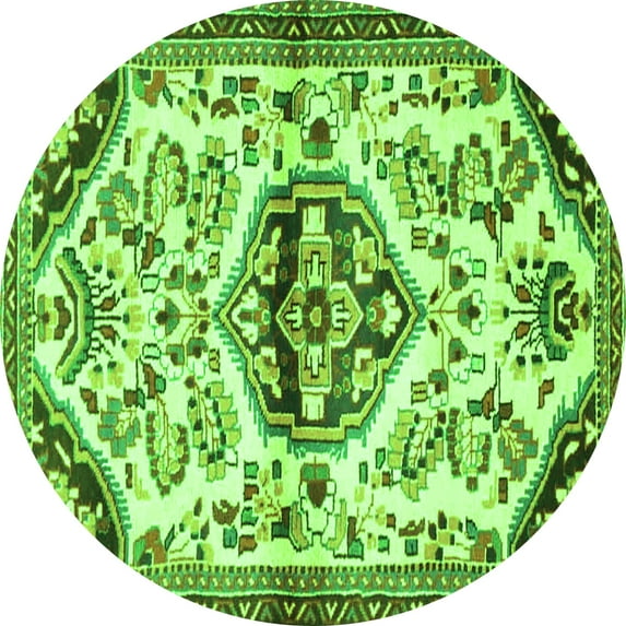 Ahgly Company Indoor Round Persian Green Traditional Area Rugs, 6' Round