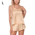 thumbnail image 1 of Conjunto de ropa de dormir para mujer Encantador chaleco con cuello en V, pantalones cortos, camisón, caqui, L Vogacara XX000231-23, 1 of 7