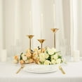 thumbnail image 6 of Efavormart Set Of 3 | Gold Metal Taper Candlestick Holders, 3 Disk Pedestal Design Candle Stands - 9", 11", 13", 6 of 10