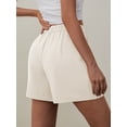 thumbnail image 3 of Airmenty Women's Shorts Summer Dressy Casual Short Elastic Waist Wide Leg Suit Tailored Shorts Comfy Elagant Work Trouser Shorts with Pockets, 3 of 6