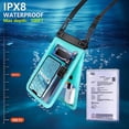 thumbnail image 7 of MSHUN Waterproof Phone Pouch, Floating Phone Pouch, Double Space Waterproof Phone Case for iPhone 14/13/12/11 Pro Max/Pro/8 Plus, Galaxy S22/S21/S20/S10/Note 20/10/9 - Detachable Lanyard - Blue, 7 of 7