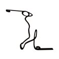 thumbnail image 1 of Línea de escultura de atleta , adornos de arte de alambre, silueta negra, artesanía, estética de Metal para habitación, boda, inauguración de Golf Sunnimix Escultura Línea Atleta, 1 of 7
