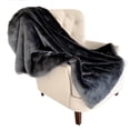 thumbnail image 1 of Plutus - Manta de lujo hecha a mano en dos tonos gris / ámbar, 60 W x 96 L Plutus PBSF1431-6096-TC, 1 of 2