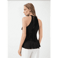 thumbnail image 4 of Camisola con Volantes y Cuello Halter para Mujer Negro M, 4 of 10