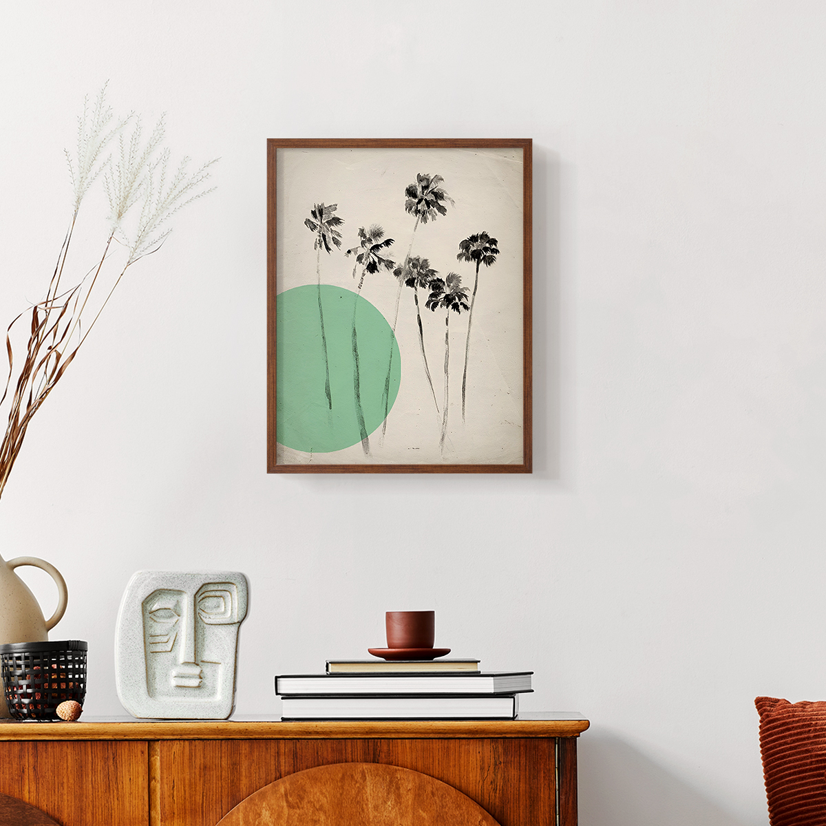 Vintage Floral Print LXIII - 14in. x 11in. Vintage Framed Print in Walnut Wood Frame