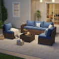 thumbnail image 3 of Aoxun Patio Furniture Set, 6 Pcs Outdoor Patio Furniture Sets with 4in Thicken Cushion, Widen Armrests Wicker Outdoor Sectional for Backyard (Waterproof Cover Include), 3 of 6