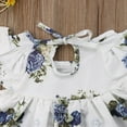 thumbnail image 4 of 2PCS Newborn Infant Kids Baby Girl Floral Tops Dress Shorts Pants Summer Clothes Outfits White 0-3 Months, 4 of 7