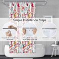 thumbnail image 6 of Floral Herbs Shower Curtain Red Flower Rustic Garden Nature Plant Shower Curtains for Bathroom Wildflower Botanical Waterproof Polyester Fabric Set with Hooks, 72x72 Inch, 6 of 6
