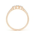thumbnail image 2 of ANGARA Natural Unique Diamond 3 Stone Engagement Ring in 14K Rose Gold for Women (Size-3mm| Color-I-J| Clarity-I1-I2) | April Birthstone, Anniversary, Jewelry Gift for Women | Natural Diamond Ring, 2 of 9