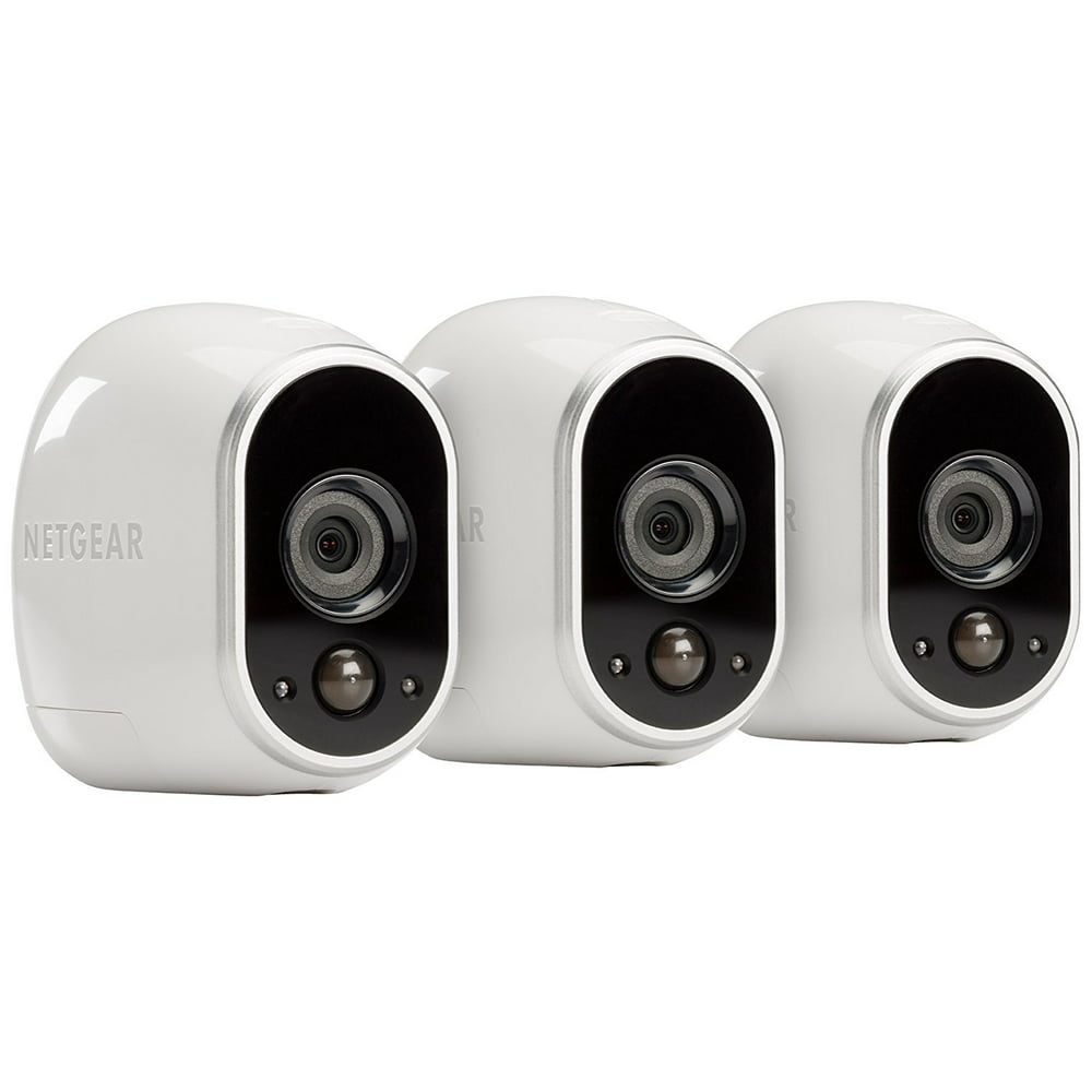 Arlo by NETGEAR Security System 3 WireFree HD Camera Kit, Indoor/Outdoor Works with Alexa with