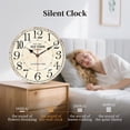 thumbnail image 5 of 14 Inch Retro Vintage French Country Style Round Wooden Wall Clock Silent Battery Operated Non-Ticking Decorative Clock for Kitchen Farmhouse Bedroom Home Wall, 5 of 7