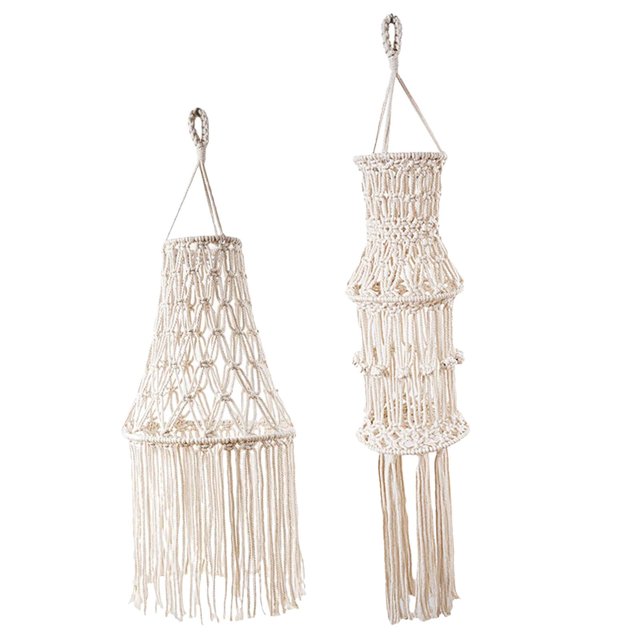 Pantalla de Lámpara de Macramé de , 2 Uds., Cubierta de Pantalla Colgante de tejado Bohemio Tejida para Oficina Gloria Pantalla Macramé