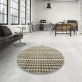 thumbnail image 3 of Ahgly Company Indoor Round Contemporary Brown Abstract Area Rugs, 6' Round, 3 of 6