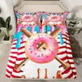 thumbnail image 2 of Castle Fairy Female Men Baseball Gamer Twin Sheet Sets 3pcs,Dessert Donut Twin Fitted Sheet Microfiber,Sport Theme Breathable Flat Sheet,Lightweight Room Decor, 2 of 7