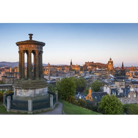 Dawn Breaks over the Dugald Stewart Monument Overlooking the City of Edinburgh, Lothian, Scotland Print Wall Art By Andrew