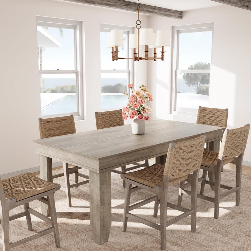 TROPOW Farmhouse Dining Table for 6-8 People, 71 in Long Kitchen Tables with Wooden Sturdy Frame, 6 ft Large Rectangular Dinner Table for Dining Room, Kitchen