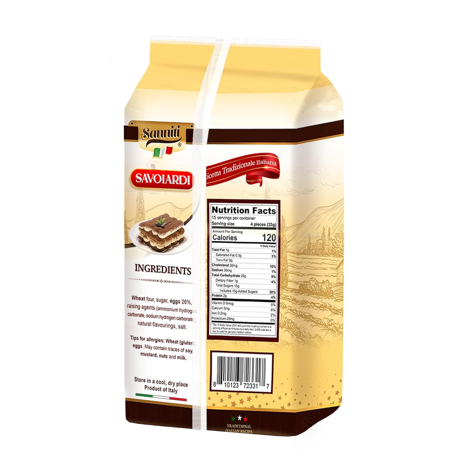 (2 pack) Sanniti Italian Savoiardi Ladyfingers Cookies, 17 oz