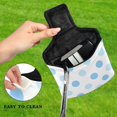 thumbnail image 4 of Haosy Light Blue Polka Dots Golf Mallet Putter Cover Strong Magnetic Leather Golf Club Headcover Closure, 4 of 7