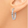 thumbnail image 3 of 14k White Gold Large 3mm Oval Hoop Earrings, 3 of 8