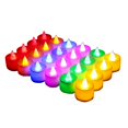 thumbnail image 1 of Paquete de 24 velas candelita sin llama - 7 luces LED de té que cambian de color con pilas - Velas falsas electrónicas - Decoraciones, 1 of 5