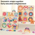 thumbnail image 2 of Juego de mesa de rompecabezas geométrico de madera para preescolar, aprendizaje de colores, formas geométricas, rompecabezas de combinación, juguete educativo para niños y niñas., 2 of 8