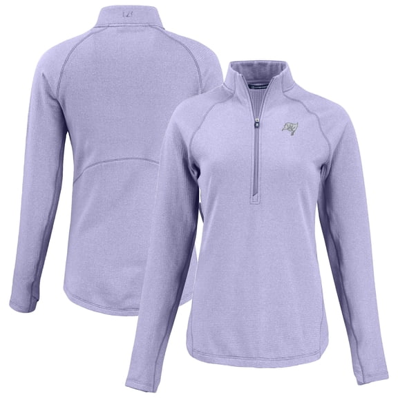 Women's Cutter & Buck  Purple Tampa Bay Buccaneers Peshastin Eco Fleece Recycled Half-Zip Top