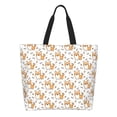 thumbnail image 2 of Bingfone Canvas Tote Bag For Women With Inner Pocket Aesthetic Cute Shopping Tote Bags Reusable Grocery Bags-Corgi With Hearts, 2 of 9
