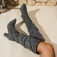 thumbnail image 4 of Wowcloth Women's Suede Knee High Boots - Chunky Heel Mid Height Winter Fashion with Casual Versatile Outfit Edgy Style, 4 of 9