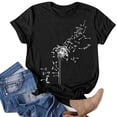 thumbnail image 1 of T-shirts d'Été pour Femmes à Col Rond, T-Shirt Imprimé Pissenlit, T-Shirt Décontracté à Manches Courtes, Hauts pour Femmes, Chemisiers, Chandail, 1 of 5
