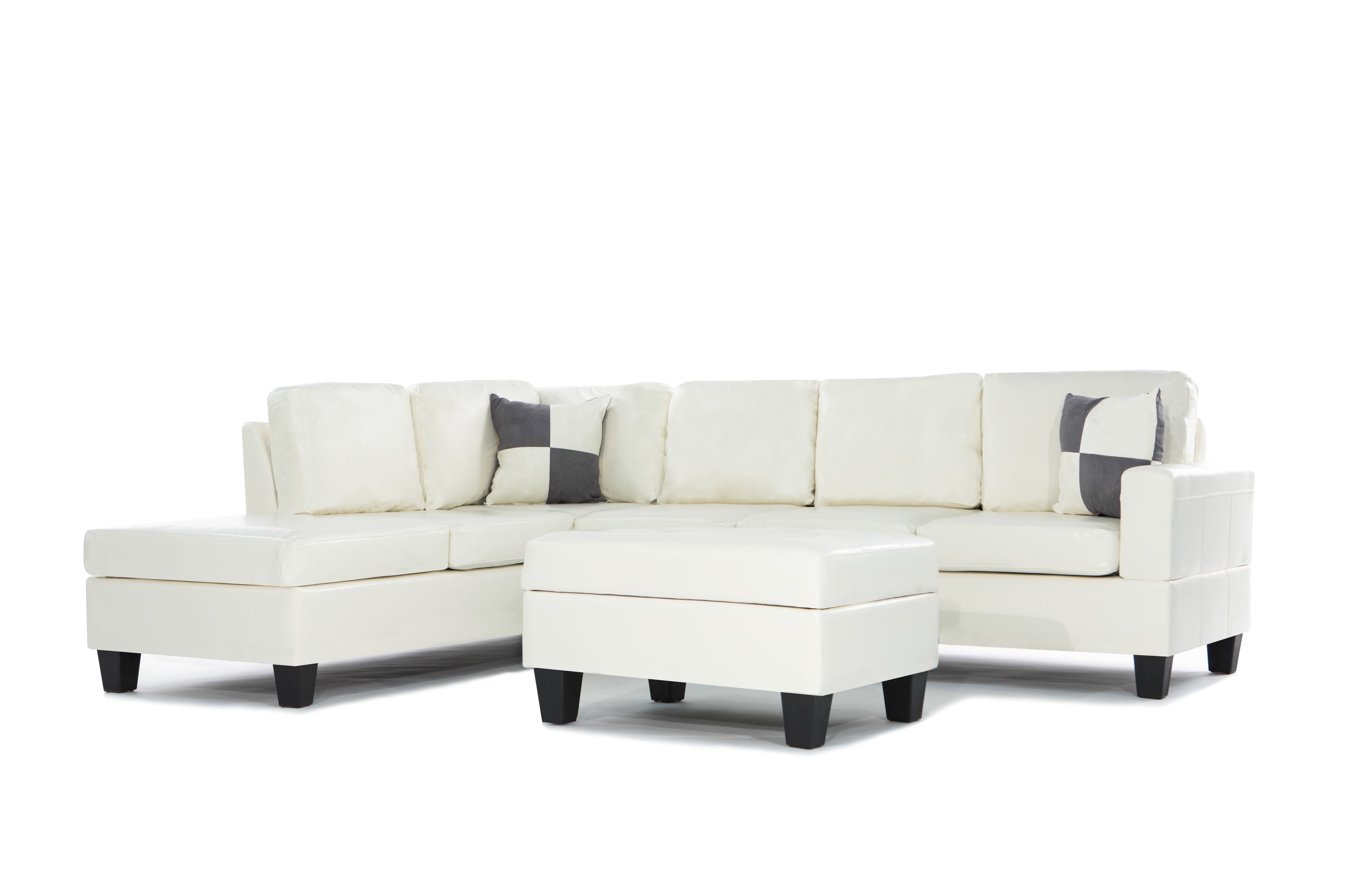 3 Piece Bonded Leather Sectional Sofa Baci Living Room
