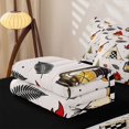 thumbnail image 5 of catabedysis Retro Camping Zipper Full Size Comforter Sets with Fitted Sheet and 2 Pillowcases,Campfire Guitar Print Zipper Bedding Set For Boys,Beige Black,Black Reversible,4-Piece, 5 of 7
