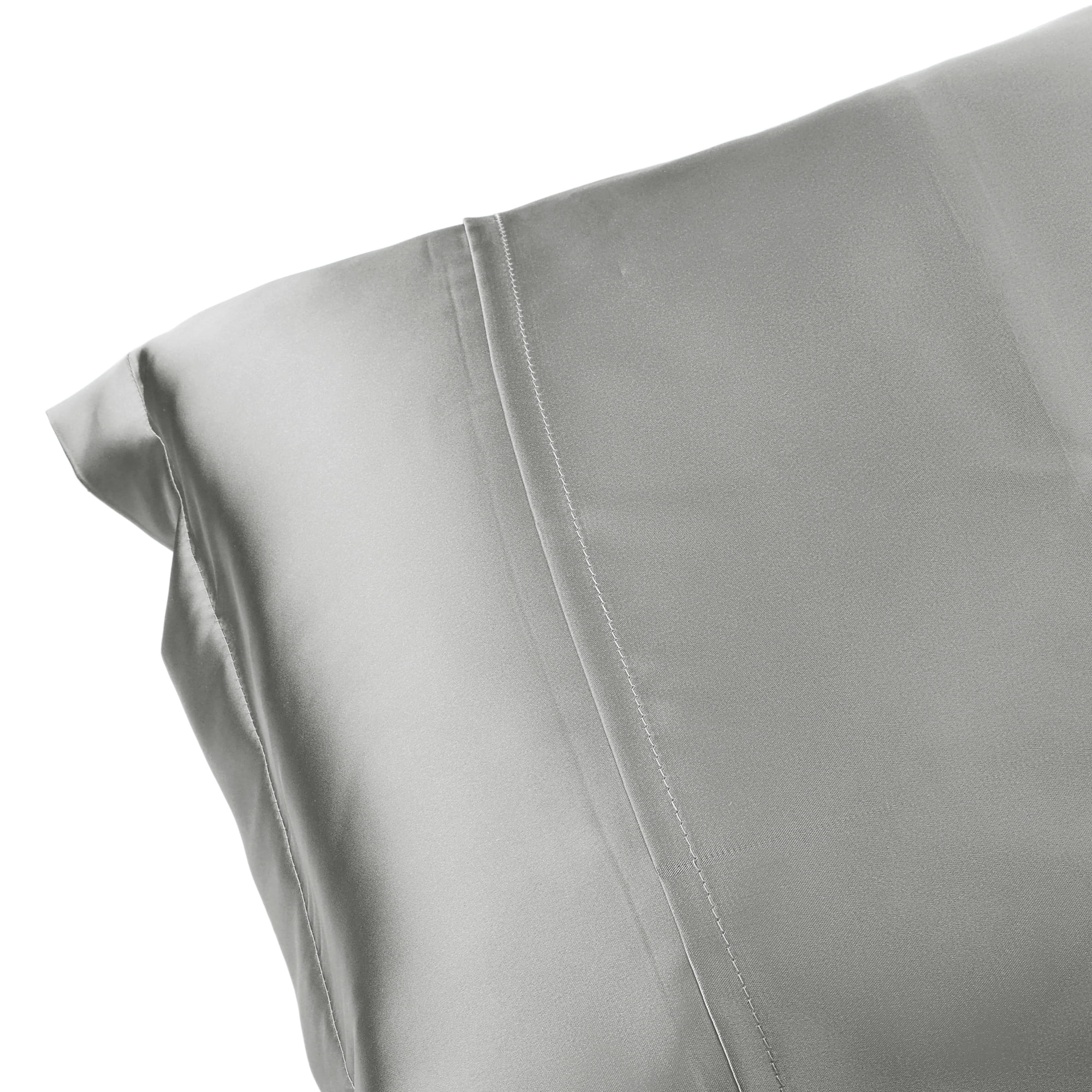 Unique Bargains Envelope Closure Soft and Smooth Satin Pillowcase (2 Count) Gray Queen