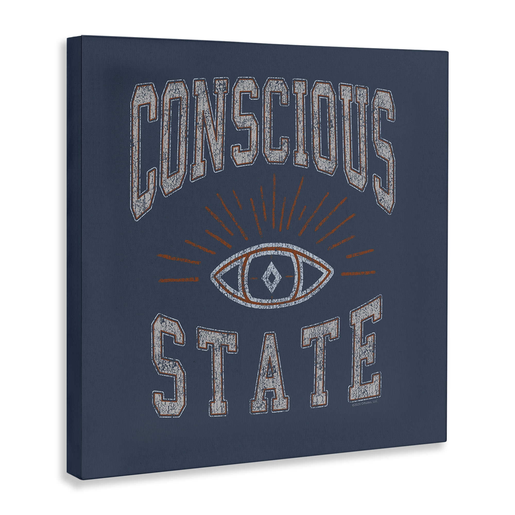 Stupell Industries Conscious State Varsity Style Text & Numbers Painting Wrapped Canvas Art Print Wall Art, 36 x 36