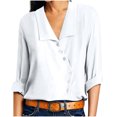 thumbnail image 1 of KIHOUT Hauts pour Femmes Printemps Hiver Mode Décontractée Cardigan à Col Rabattu Manches Longues T-Shirt Ample Blouse à Boutons, 1 of 6