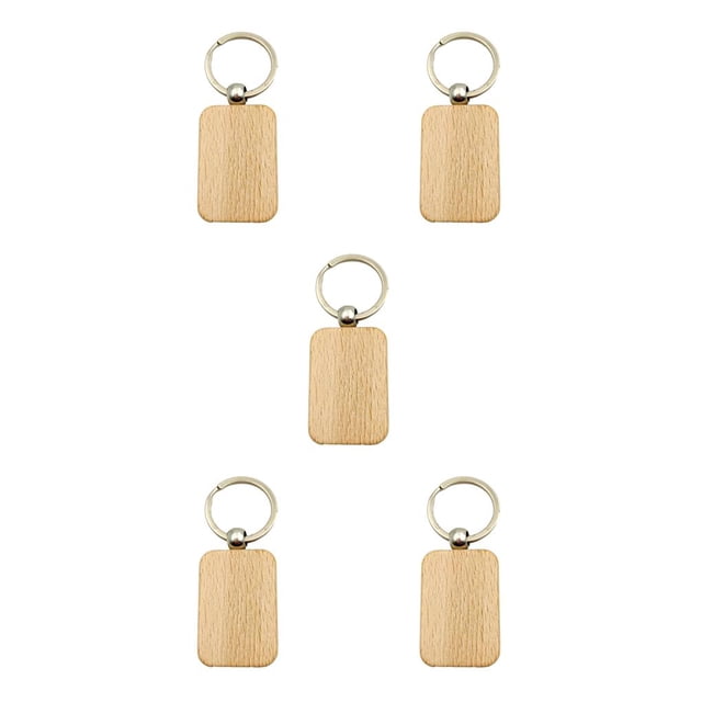 relayinert 1/2/3/5 Wood Key Chain Craft Blank Keyring Gift Personalized Pendant Hanging Outdoor Holder Handicraft Organizer Accessory Type 5 5PCS