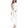 thumbnail image 2 of FKELYI Size XL Heart Rabbit Women Pajama Breathable Daily Loungewear Outfits 2 PCS Durable Skin Friendly Long Sleeve Nightwear Easter Gift, 2 of 4