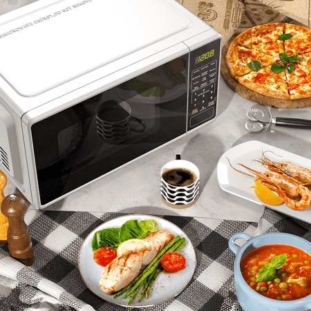 MAINSTAYS 0.7 CU FT COUNTERTOP MICROWAVE OVEN, 700 WATTS, WHITE