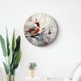 thumbnail image 4 of 16 Inch Wall Clock Battery Operated Silent Clock Decorative for Office, Kitchen, Outdoor, Living Room，Winter Red Color Birds Snow Image, 4 of 4