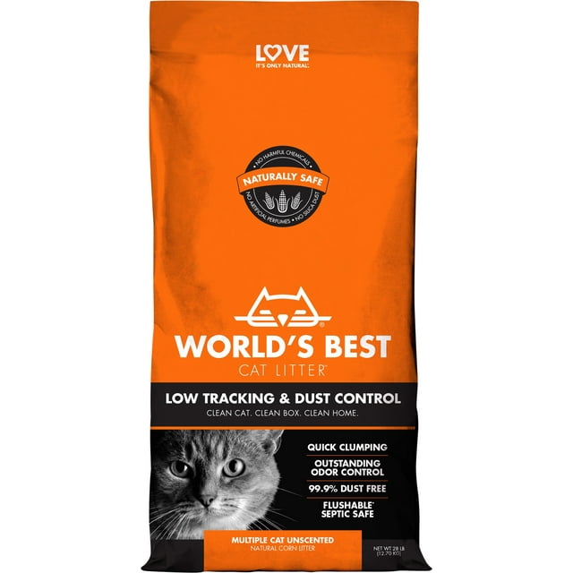 Worlds Best 840673102034 28 lbs Low Tracking Dust Control Unsecnted Cat Litter
