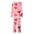 thumbnail image 7 of CZHJS Valentine's Day Pajamas for Women Set Long Sleeve Festival Party Holiday Loungewear Matching Outfits Womens Pajama Wide Leg Pants and Scoop Neck Shirts Sets&nbsp; 2 Piece Pj Sets Plus Size, 7 of 7
