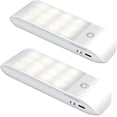 thumbnail image 1 of Luces con sensor de movimiento para interiores, paquete de 2 luces LED nocturnas recargables por USB con 3 modos (automático/encendido/apagado), luz adhesiva para armario con tiras magnéticas para la, 1 of 5