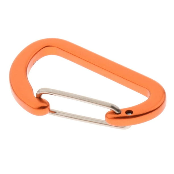 Lvero Mosquetón Clip de hebil a presión de resorte con puerta de ambre para , senderismo, pesca, , organizador de lves, 2 Naranja Macarena Mini mosquetón de aleación de aluminio