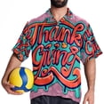 thumbnail image 4 of Thanksgiving Font Men's Short Sleeve Beach Shirts, Casual Poplin Button Down Shirt, Summer Casual Printed Unisex Shirts, 4 of 6