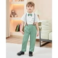 thumbnail image 3 of ZOEREA Toddler Baby Boy Clothes Suit Gentleman Wedding Outfits, Formal Dress Shirt with Bowtie + Suspender Pants 1-5 Years, 3 of 15