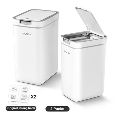 Joybos  2 Pack Bathroom Trash Can with Lid, 3.6Gal   2.4Gal Garbage Can with Pop-Up Lid, Small Trash Can Dog Proof, Slim Trash Bin Waste Basket for Toilet, Office, Bedroom, Living Room, Kitchen