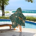 thumbnail image 3 of Yayeee Kids Hooded Towel with Hand Pockets Beach Soft Absorbent Bath Wrap 50 x 23.5 inch, Tiger and Peacock Pattern, 3 of 5